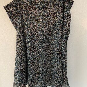 Boden Black Floral A-Line Skirt